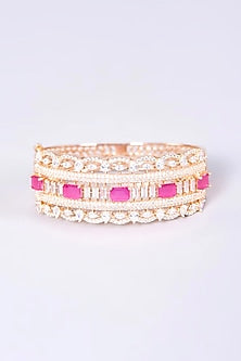 Rose Gold Finish Faux Diamond Bangle