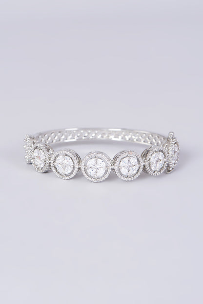 White Finish Zircons Bangle