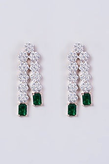 Rose Gold Finish Green Zircon Necklace Set