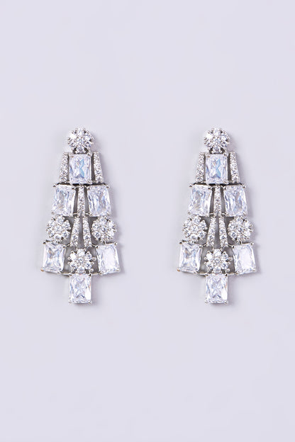 White Finish Zircon Necklace Set