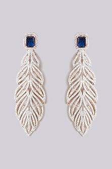 Rose Gold Finish Faux Diamond Earrings