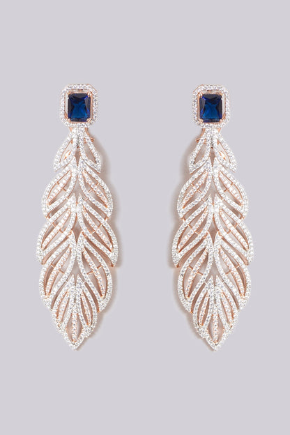 Rose Gold Finish Faux Diamond Earrings