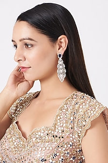 Rose Gold Finish Faux Diamond Earrings