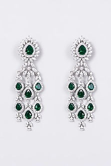 White Finish Necklace Set With Diamonds