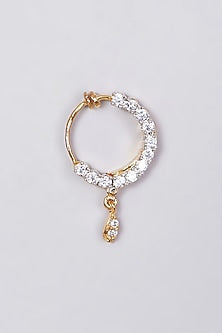 Gold Finish Faux Diamond Nose Ring