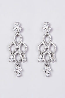 White Finish Faux Diamond Necklace Set