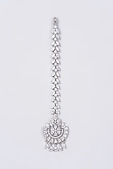 White Finish Diamond Maang Tikka