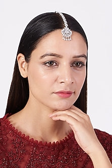 White Finish Diamond Maang Tikka