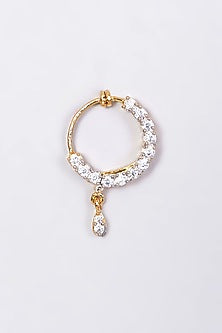 Gold Finish Zircon Nose Ring