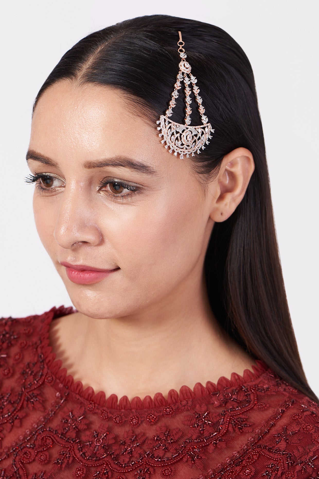 Rose Gold Finish Faux Diamond Passa