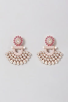 Rose Gold Finish Faux Diamond Earrings