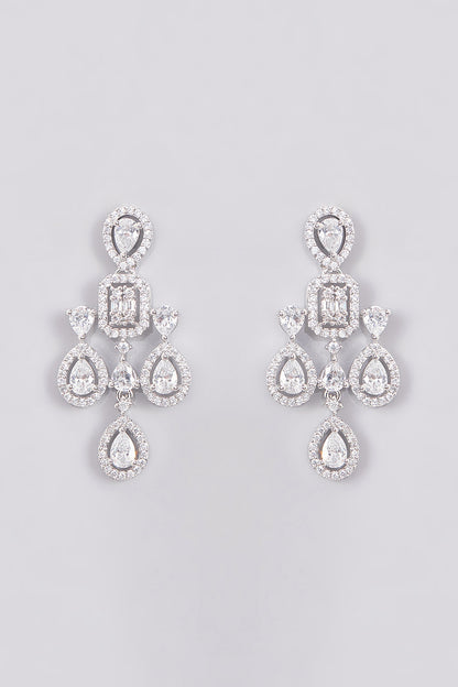 White Finish Zircon Necklace Set