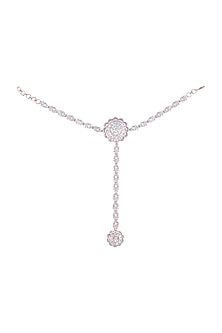 Rose Gold Finish Faux Diamond Hath Phool