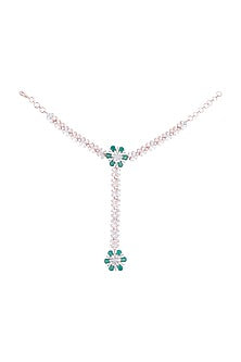 Rose Gold Finish Diamond & Stone Hath Phool