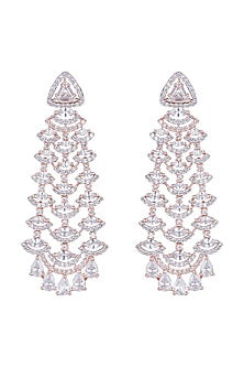 Rose Gold Finish Diamond Dangler Earrings