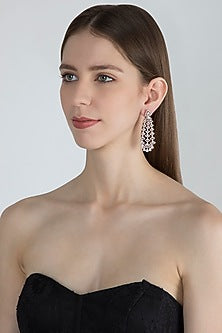Rose Gold Finish Diamond Dangler Earrings