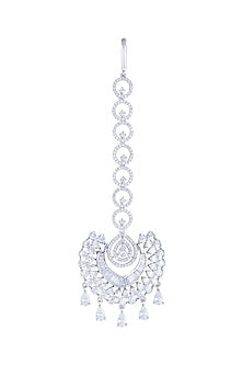 White Finish Diamond Maang Tikka