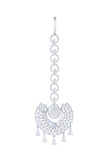 White Finish Diamond Maang Tikka