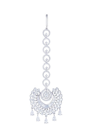 White Finish Diamond Maang Tikka