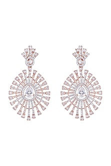 Rose Gold Finish Faux Diamond Earrings