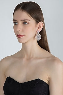 Rose Gold Finish Faux Diamond Earrings