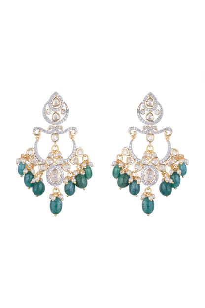 Gold Finish Kundan Earrings