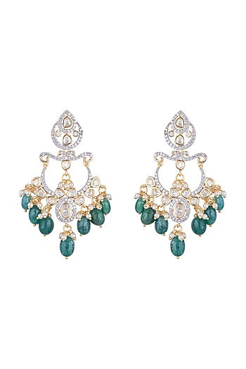 Gold Finish Kundan Earrings