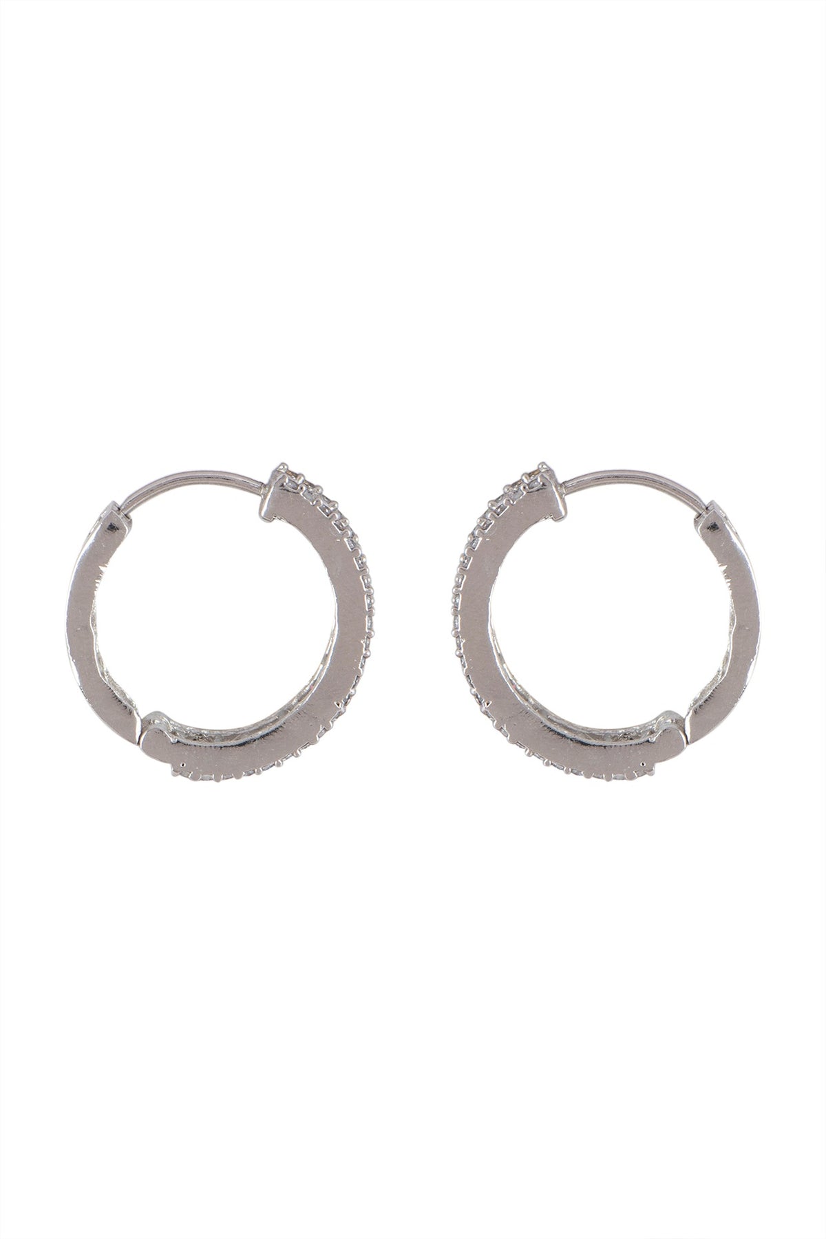 White Finish Diamond Bali Earrings