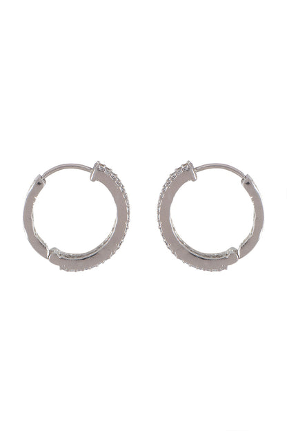 White Finish Diamond Bali Earrings