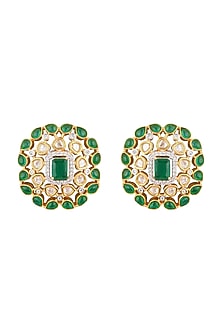 Gold Finish Polki Earrings