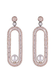 Rose Gold Finish Diamond Earrings