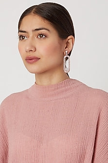 Rose Gold Finish Diamond Earrings