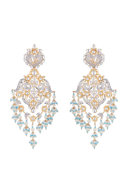 Gold Finish Fusion Style Earrings