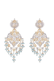 Gold Finish Fusion Style Earrings