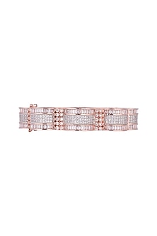 Rose Gold Finish Faux Diamonds Bangle