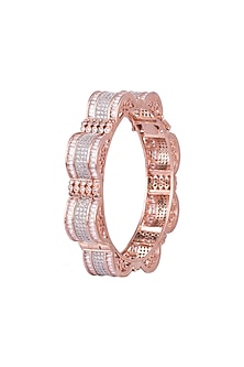 Rose Gold Finish Faux Diamonds Bangle