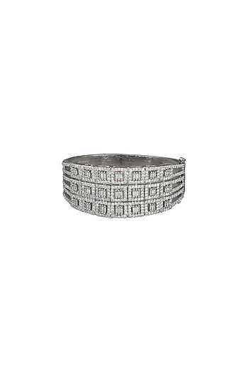White Finish Diamond Bangle
