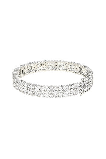 White Finish Diamond Bangles