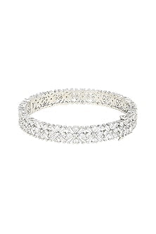 White Finish Diamond Bangles
