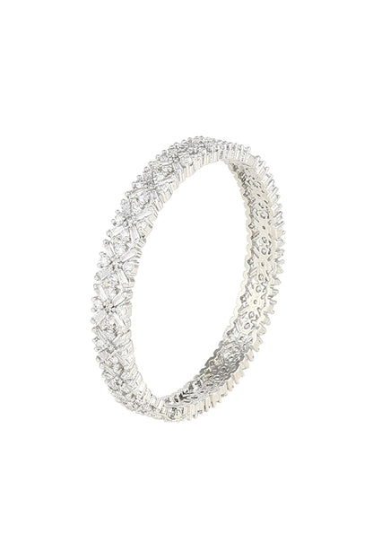 White Finish Diamond Bangles
