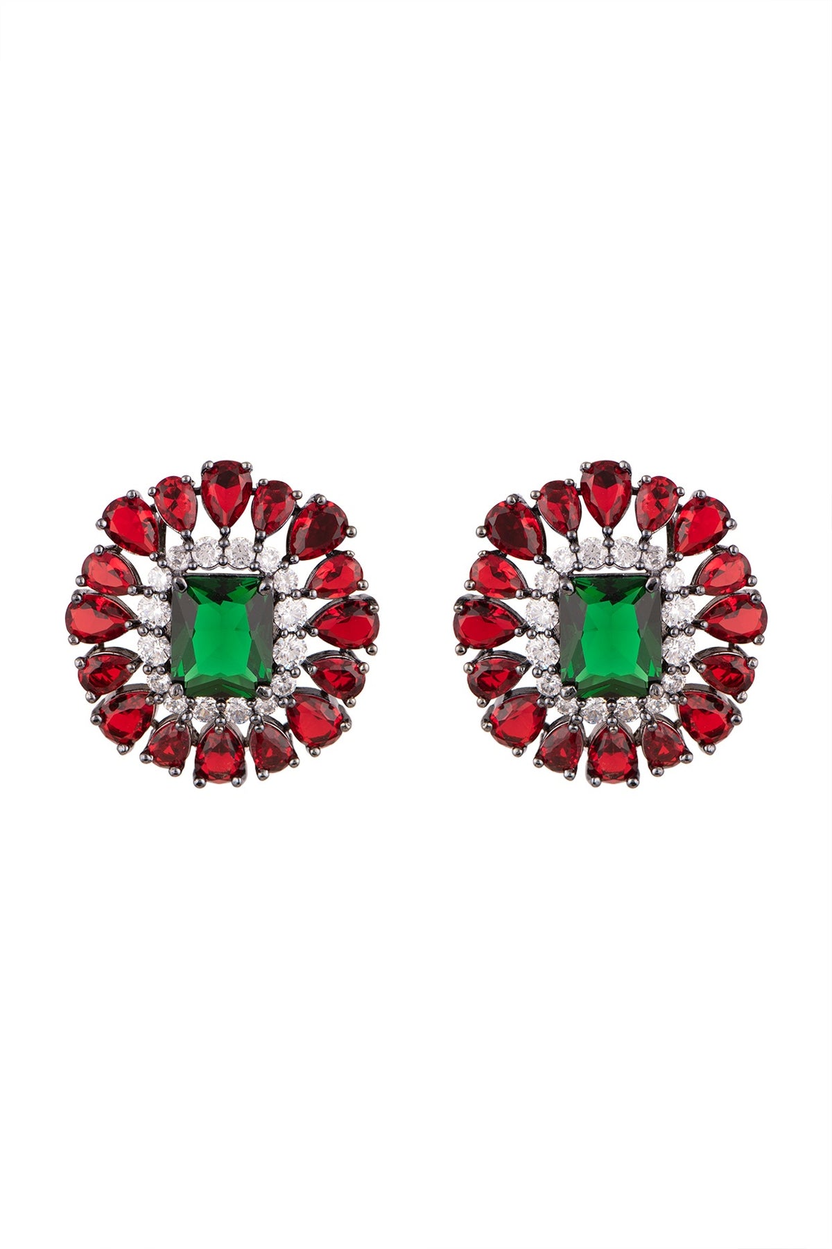 Black Rhodium Finish Stud Earrings