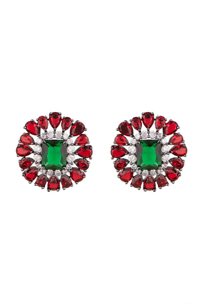 Black Rhodium Finish Stud Earrings