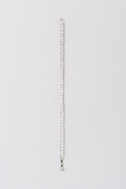 White Finish Faux Diamonds Tennis Bracelet