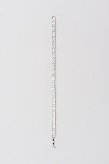 White Finish Faux Diamonds Tennis Bracelet