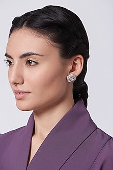 Rose Gold Finish Zircon Stud Earrings