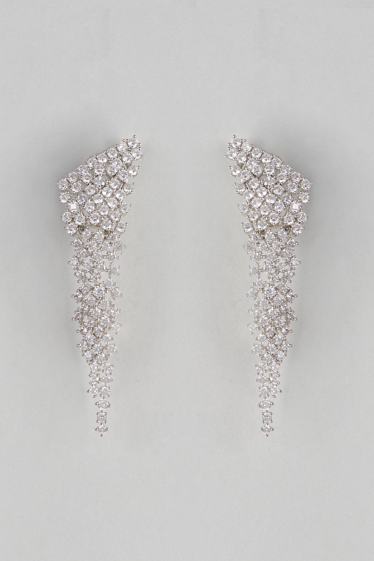 White Finish Zircon Dangler Earrings