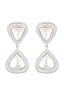 White Finish Kundan Earrings