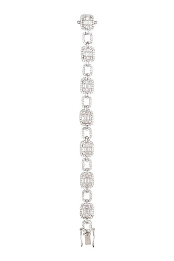 White Finish Flexible Diamond Bracelet