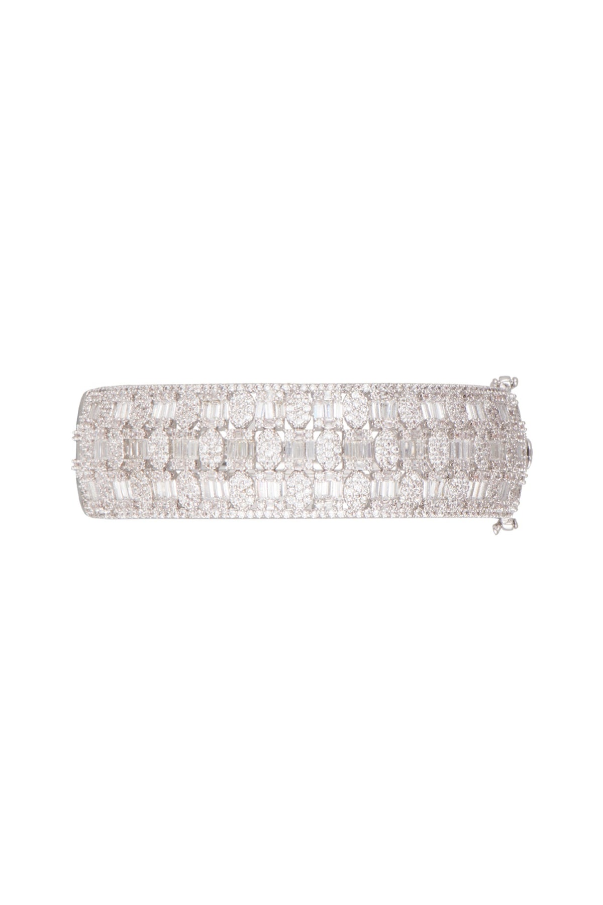 White Finish Faux Diamonds Kada Bracelet