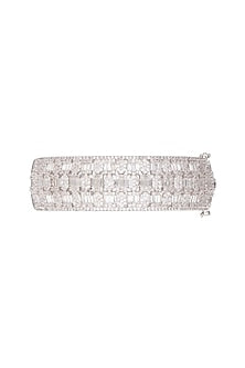 White Finish Faux Diamonds Kada Bracelet